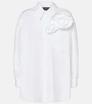 [Simone Rocha] Simone Rocha Floral-appliqué cotton shirt AU 14 white