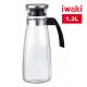 【iwaki】日本品牌不鏽鋼系列玻璃把手方形耐熱玻璃水壺(1300ml)