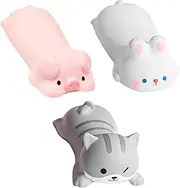 AIMALL 3pcs Cute Cartoon Mouse Pad Wrist Rest Set, Memory Foam Ergonomic Wrist Pad for Girls, Decompression Hand Rest Pillow, Office Desk Comfort Pads – Cat, Pig, Rabbit
