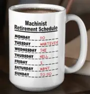 Machinist Retirement Schedule Coffee Mug Gift For Retiring Manufacturer Coworker