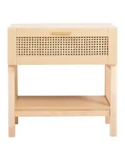 Casa Decor Santiago Rattan Bedside Table in Oak