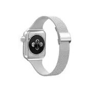 Catzon Magnetic Metal Band for iWatch SE Series 7 6 5 4 3 2 1-Silver