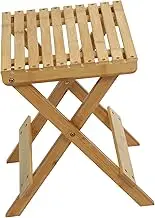 Mikinona Bamboo Foldable Stool for Shoe Changing Compact Indoor Foot Stool for Bathroom Entryway Portable Smooth Surface for Adults Stylish Home Decor