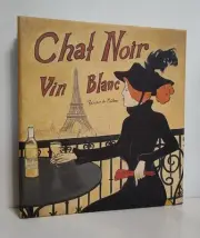 VTG Y2K Chat Noir Photo Picture Album Black Cat Scrapbook Paris France Estate