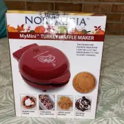 Nostalgia My Mini Turkey Shaped Waffle Maker in Cranberry NEW IN BOX