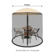 Outdoor Black Umbrella Screen Bug Mosquito Net Fits 7.5 Feet Umbrellas
