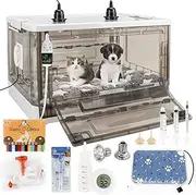 HKDQ Puppy Incubator with Heating - Puppy Incubator,Fan Ventilation Circulation Design,Kitten Incubator,Incubator for Puppies with Puppy Bed Mat (85L)