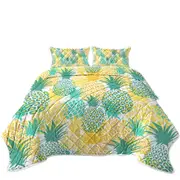 Green and Yellow Pineapples Coverlet