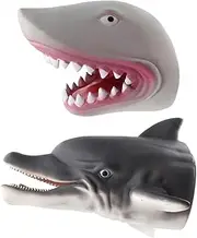 Kisangel Simulation Dolphin Head Hand Puppet Grey Role Play for Interactive Animal Hand Puppet for Imaginative Games and Storytelling