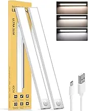 Motion Sensor Light Indoor,3000mAh Rechargeable Under Cabinet Lights,16 Inch Battery Operated Dimmable Counter Closet Light,72 LED 3 Color Temperatures Night Lighting Wireless for Kitchen(2Pack)