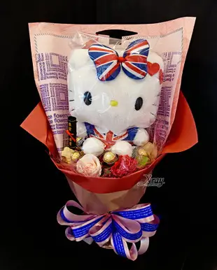 Hello Kitty 45周年 捧花，金莎捧花/花束/畢業花束/畢業典禮/求婚，X射線【Y372162】