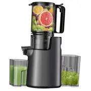 Cold Press Juicer, Masticating Juicer with 5.4" Wide Feed Chute, 350w Black