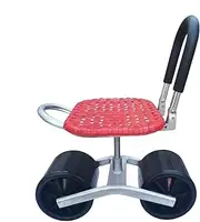 Garden Stool with Wheels, Garden Trolley with Seat - 360 Degree Rotating Garden Seat, Height Adjustable, Improved Maneuverability, Garden Scooter for Outdoor, Patio and Yard
