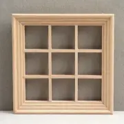AirAds Dollhouse 1:12 Scale miniature Square Window Frame Unfinished Wood