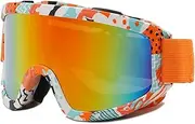 Ski Glasses Anti-Fog Dustproof UV Protection Polarized Snow Sunglasses for Men Women Outdoor Snowboard Motorcycle,A
