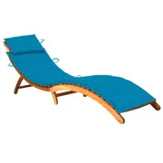 Solid Wood Acacia Garden Sun Lounger with Cushion Multi Colours vidaXL