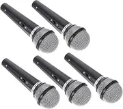Yardwe 5Pcs Pretend Play Microphone Prop Realistic Simulation Microphone for Stage Performance Parties Cosplay and Daily Fun Activities