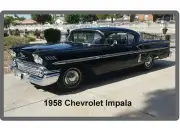1958 Chevy Impala Black Refrigerator / Tool Box Magnet