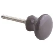 Minimalist Round Ceramic Cabinet Knob, Dark Grey