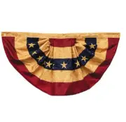 NEW Tea-Stained Nylon Americana Flag Bunting, 25x48