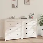Sideboard White 140x35x80 cm Solid Wood Pine vidaXL