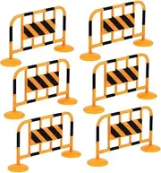HONMEET 10pcs Mini Traffic Signs Miniature Roadblocks Fence Models for Traffic Barricades for Pretend Play Bright Lightweight Simulation Roadblocks