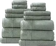 14pc Renee Taylor Aireys Bath/Hand Towel Set Zero Twist Cotton 650 GSM Agave