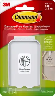 Command Jumbo Canvas Hanger, 1-Hook, 4-Large Strips (17045-ES) Size Name:Jumb...