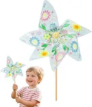 Toy Windmill - Handmade Outdoor Windmill,Arts and Craft Activity, Assembly and Color Your Own Wind Spinner for Garden Yard Park Beach