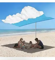 UPF50+ Beach Shade Tent Canopy | Portable Wind Sail | Easy Quick 14.8 x 8.2 ft.