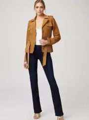 BNWT ANTHROPOLOGIE PAIGE MANHATTAN MID RISE SLIM BOOT TRANSCEND BLUE JEANS 25