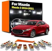 11Pcs LED Interior Reading Light Kit, For Mazda 3 2014 2015 2016 2017 2018 2019 2020 2021 Car Bulb Trunk Number Plate Lamp