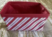 Hallmark Exclusive VIP 2024 Tote Candy Cane Red & White Stripe Basket Bin