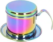 Coffee Filter Stainless Steel Phin Pot, Slow Drip Brewer for Strong Coffee, Portable Design for Home Travel Camping, 12.5 cm Height
