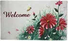 Daisy Welcome Mat for Front Door Entrance Non Slip Rubber Door Mat IndoorOutdoor