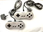 2 New Super Nintendo SNES System Console Replacement Controller Silver 6FT