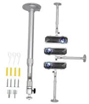 Universal Projector Ceiling Mount Adjustable Projector Mount 16-25.6in Silver