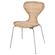ÄLVSTA chair, handmade rattan/Sefast chrome-plated