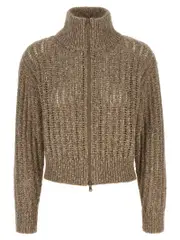[Brunello Cucinelli] Brunello Cucinelli-Rustic Dazzling Net Maglioni Beige-Donna L