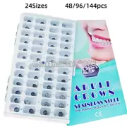24Sizes Dental Primary Molar Teeth Crown Stainless Steel For Adult Temporary