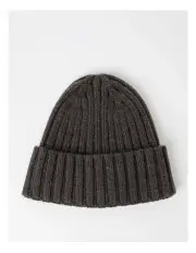 [Blaq] Chunky Rib Beanie in Charcoal