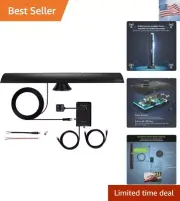 ANTOP AT-500SBS Black HD Smart BAR Amplified Indoor HDTV＆FM Antenna with 80-M...