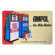 3x Ampol The Mile-maker Boron Special Moto Oil Rustic Metal Sign Vintage Tin