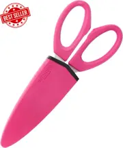 Staysharp Kitchen Scissors w Built-In Sharpener - Pink, Stainless Steel Blades