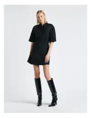 [Cue] Viscose Blend Mini Dress in Black