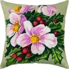 DIY Needlepoint Kit "Violet flowers " Tapestry Pillow Cover Printed Canvas