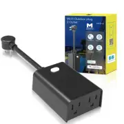 Outdoor Smart Plug Wi-Fi Plugs Outlet with 2 Individual Control Sockets, Weat...