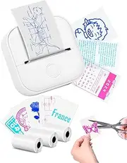 Memoking T02 Mini Printer - Print Pods Sticker Printer Portable Thermal Printer Inkless Printer Sticker Maker Machine Pocket Printer Phone Printer for Study Graphic, Anatomical Diagram, Photo, White