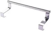Kitchen Towel Holder Over Cabinet Door Tea Towel Hanger, Door Hook for Universal Fit on Inside or Outside of Cupboard Doors, Stainless Steel - Chrome (23CM)