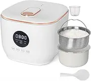 Low Carb Rice Cooker, Rice Cooker with Nonstick Inner Pot Steamer Basket and Digital Panel, 5 Cooking Modes, 24H Timer and Auto Keep Warm, 5-Cup (Uncooked), for Families